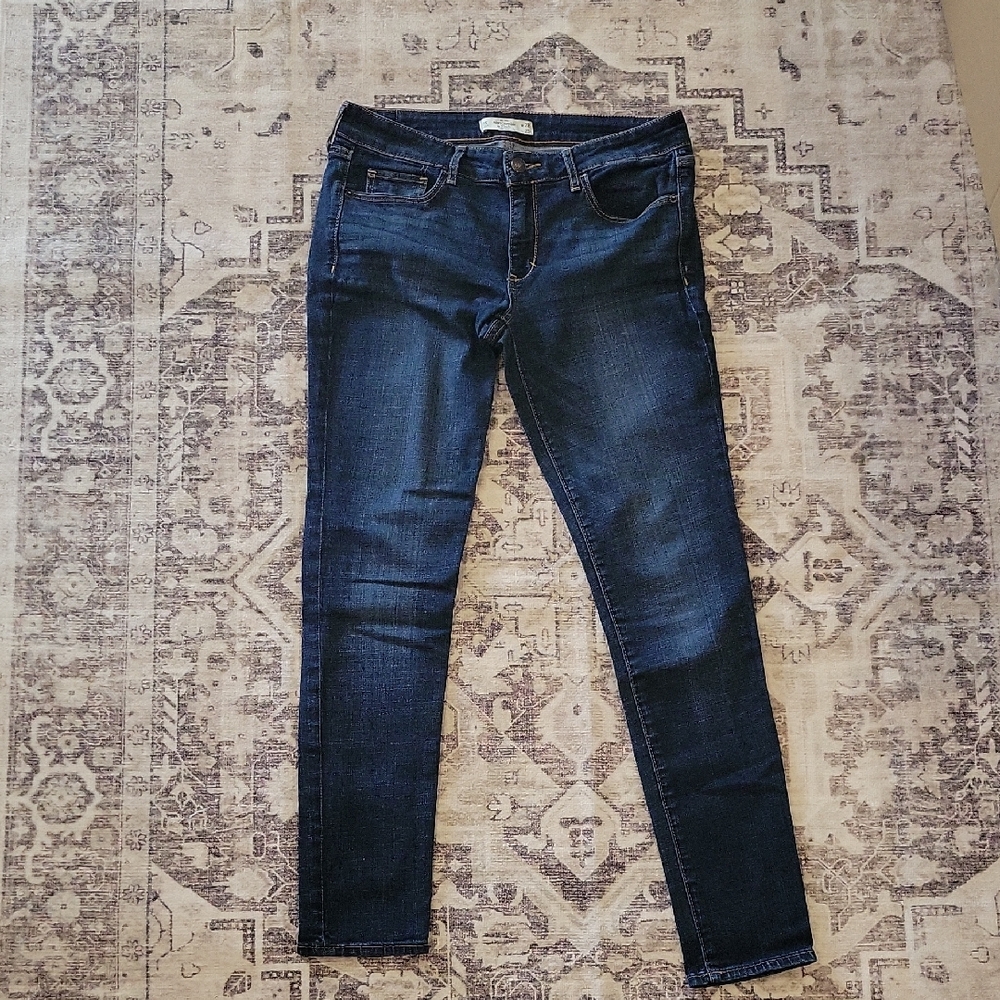 Abercrombie & Fitch Women's Deep Indigo Skinny Jeans